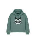 Groene hoodie met grafische opdruk feline green bay