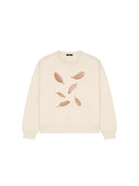 Ecru sweater met veren plume natural raw