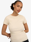 Aangesloten t-shirt met rib