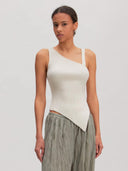Asymmetrisch gebreide top coralie
