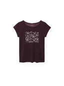 Donker t-shirt met opdruk bergen dots dark grape