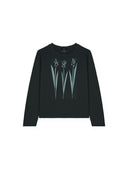 Zwarte longsleeve met opdruk paper grass black