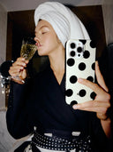Iphone telefoonhoesje ivory polkadot