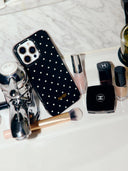 Iphone telefoonhoesje black polkadot