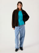 Donkerbruine teddy jacket hoktown