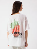 Wit t-shirt met aardbei apoly