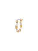 Single dual ring earring silver