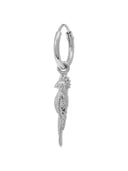 Single isola bird ring earring silver