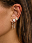 Single isola bird ring earring silver