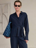 Donkerblauwe blouse naima