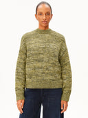 Groene gemeleerde trui mouline