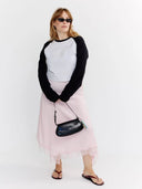 Zwart-witte longsleeve yara tee