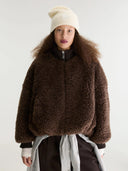 Donkerbruine teddy jacket jallis