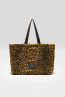 Faux fur luipaard shopper hommie