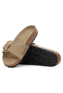 Lichtbruine slipper madrid big buckle
