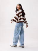 Gestreepte oversized longsleeve