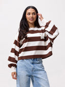 Gestreepte oversized longsleeve
