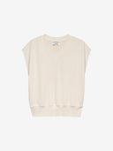 Beige mouwloze sweater met v-hals