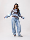 Blauwe gestreepte longsleeve