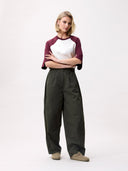 Donkergroene barrel fit broek