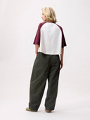 Donkergroene barrel fit broek