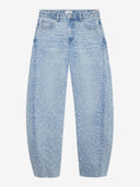 Scratched super barrel fit jeans