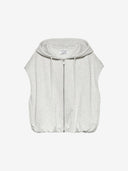 Lichtgrijze mouwloze hoodie