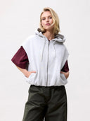 Lichtgrijze mouwloze hoodie