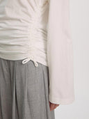 Witte longsleeve met trekkoord gilda