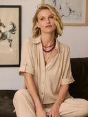Fijne edelsteen ketting burnt orange