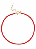 Fijne edelsteen ketting burnt orange