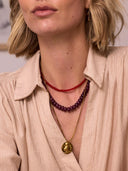 Gemstone ketting aubergine
