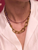 Ketting met touw en gouden schakels autumn