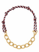 Ketting met touw en gouden schakels autumn