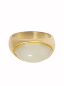 Vergulde ring met transparante steen - 18