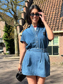Zwarte bril met blauwe glazen doris