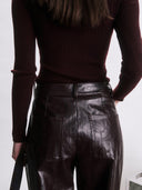 Bordeaux faux leren broek floyd