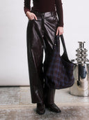 Bordeaux faux leren broek floyd