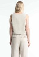 Beige linnen gilet lucia
