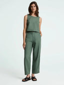 Groene linnen top belle