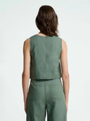 Groene linnen top belle