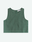 Groene linnen top belle