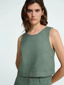 Groene linnen top belle
