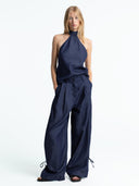 Blauwe wide leg broek hera
