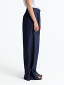 Blauwe wide leg broek hera
