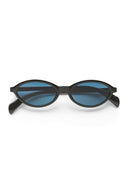 Zwarte bril met blauwe glazen doris