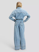 Lichtblauwe denim jumpsuit