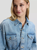 Lichtblauwe denim jumpsuit