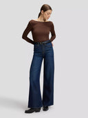 Donkerblauwe wide leg jeans stella