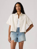 Creme denim blouse logan